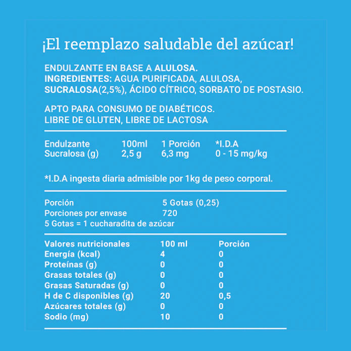 ALULOSA ALUSWEET SIN GLUTEN GOTAS 180ml